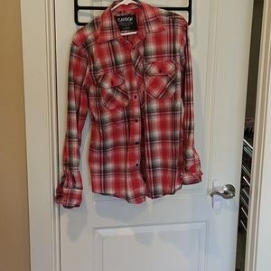 Men's Long Sleeved Button-up Plaid Shirt